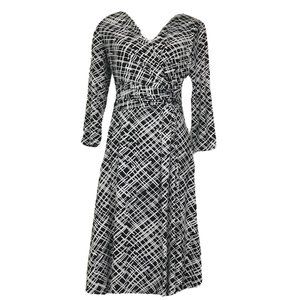 White House Black Market Black & White Wrap Dress size 10